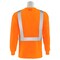 Erb Safety T-Shirt, Birdseye Mesh, Lng Slv, Class 2, 9007SB, Hi-Viz Orng/Blk, 3XL 62544